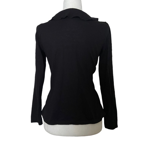 Talbots Black Ruffle Cardigan - Picture 3 of 4